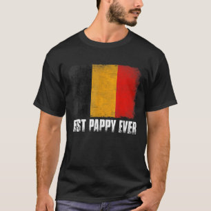 Retro Belgium Flagga Best Pappy Aldrig Fars dag T Shirt