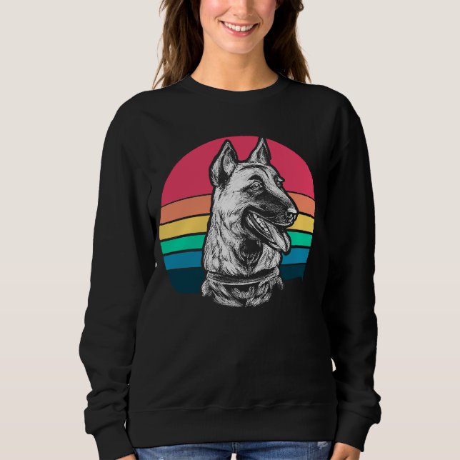 Retro Belgium Malinois T Shirt (Framsida)