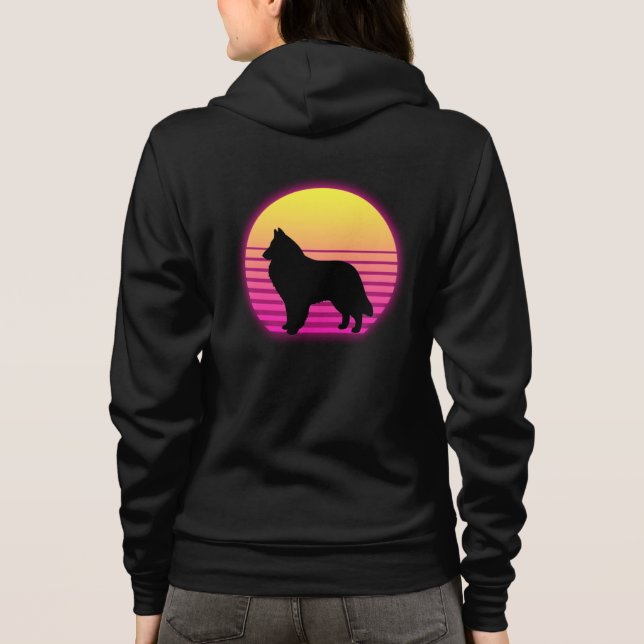 Retro Belgium Sheepdog Women's Hoodie T Shirt (Baksida)