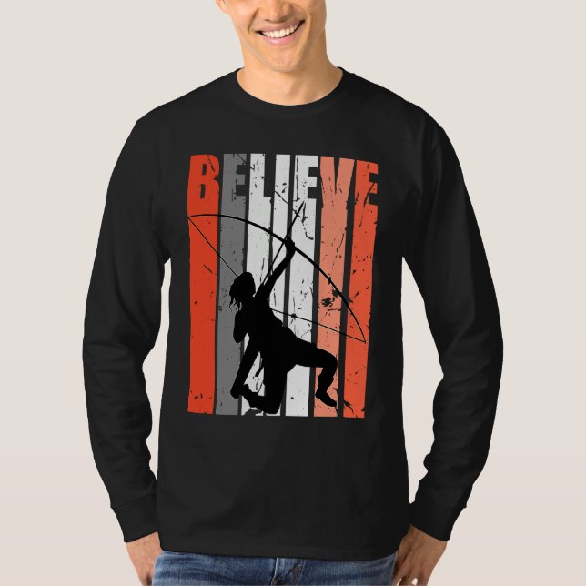 Retro Believe Archery Archer Bow Arrow Orange Whit T Shirt (Framsida)