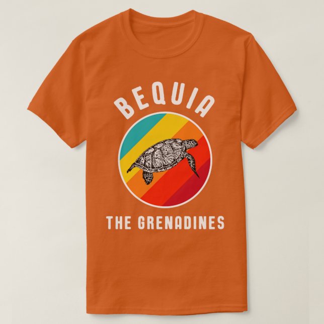 Retro Bequia Grenadines Vacation Souvenir Vint T Shirt (Design framsida)