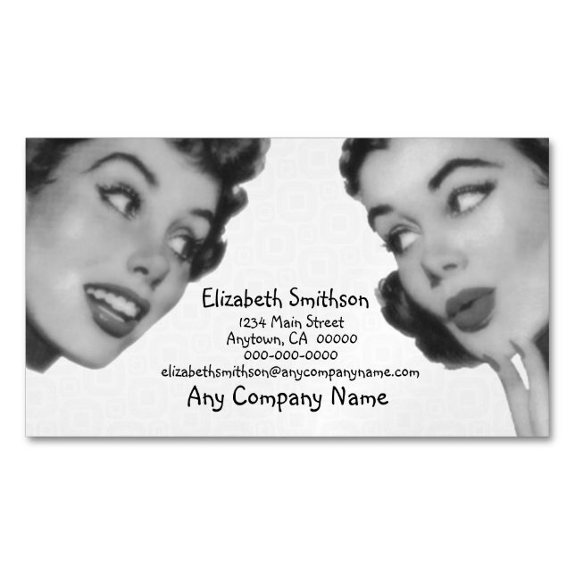 Retro berätta magnetiska visitkort (Framsida)