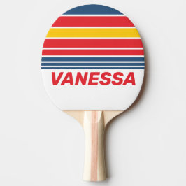 Retro Berg Horisont Randig med Namn Pingisracket