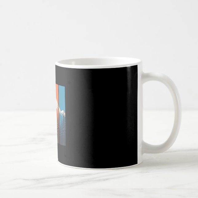 Retro bergskogslandskap solnedgång natur kaffemugg (Höger)