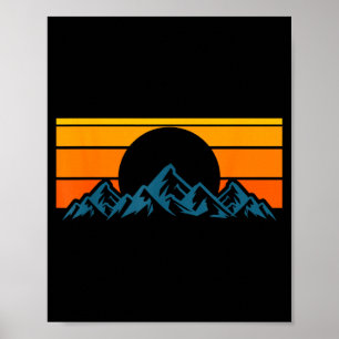 Retro bergssilhuett poster