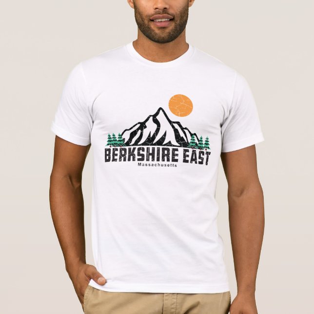 Retro Berkshire Öster Ski Mountain Sunset T Shirt (Framsida)