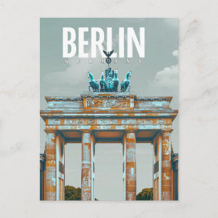 Retro Berlin: Brandenburgs Tor Resa  Vykort