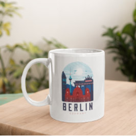 Retro Berlin Skyline Tyskland Kaffemugg