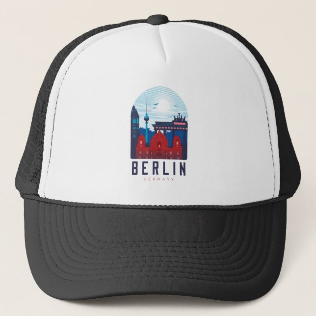 Retro Berlin Skyline Tyskland Keps (Framsida)