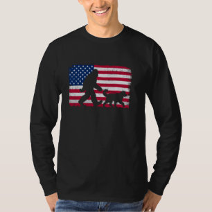 Retro Bernedoodle 4:e juli amerikanska Flagga Pat T Shirt