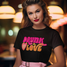 Retro Berusad i kärlek Brud T Shirt
