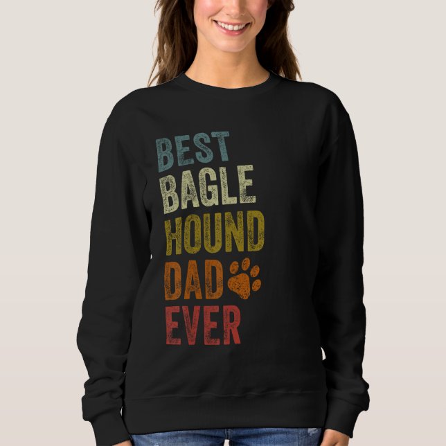 Retro Best Bagle Hound Dad Ever Dog Papa Father's  T Shirt (Framsida)