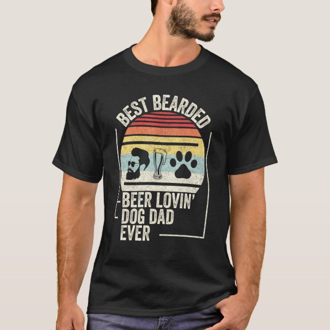 Retro Best Bearted Beer Lovin Hund Pappa Alltid Pe T Shirt (Framsida)