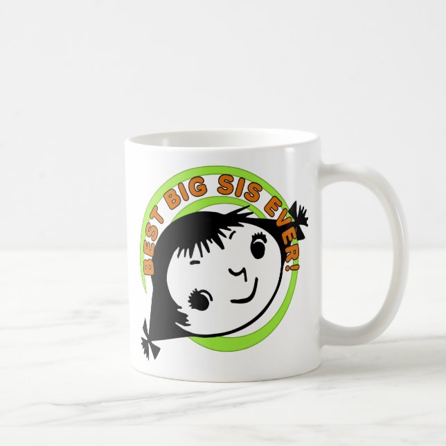 Retro Best Big Sister någonsin Kaffemugg (Höger)