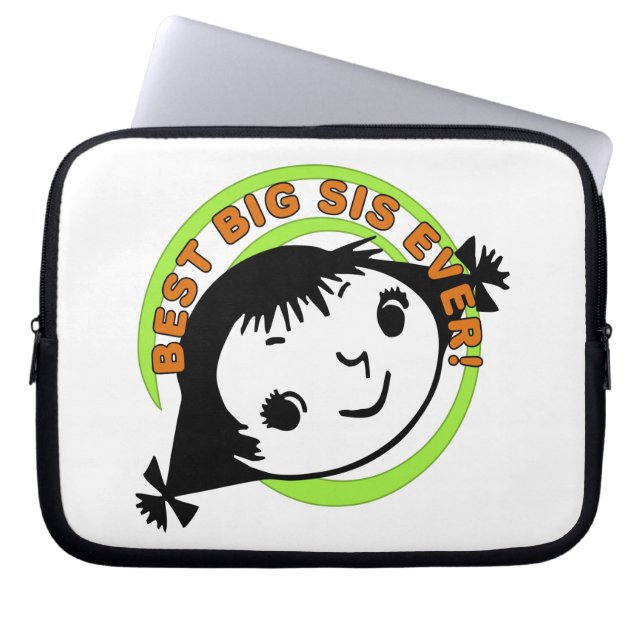 Retro Best Big Sister någonsin Laptop Fodral (Framsidan)