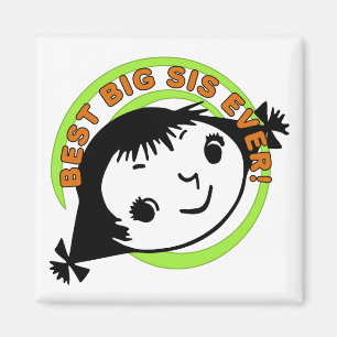 Retro Best Big Sister någonsin Magnet