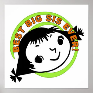 Retro Best Big Sister någonsin Poster