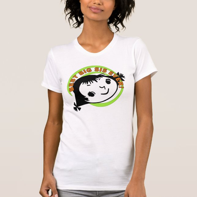 Retro Best Big Sister någonsin T Shirt (Framsida)