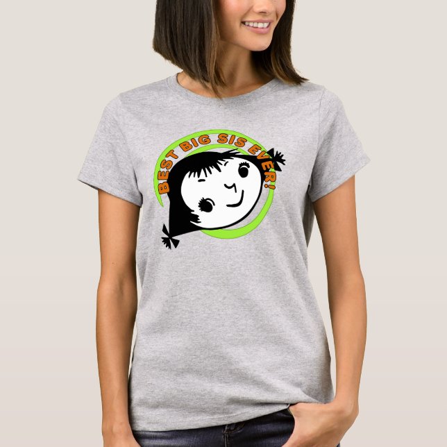Retro Best Big Sister någonsin T Shirt (Framsida)