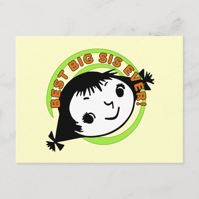 Retro Best Big Sister någonsin Vykort (Framsida)