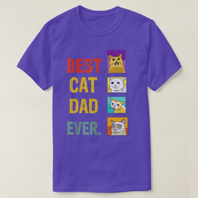 Retro Best Cat Dad Ever Funny Meow cat Kitty Cat D T Shirt (Design framsida)