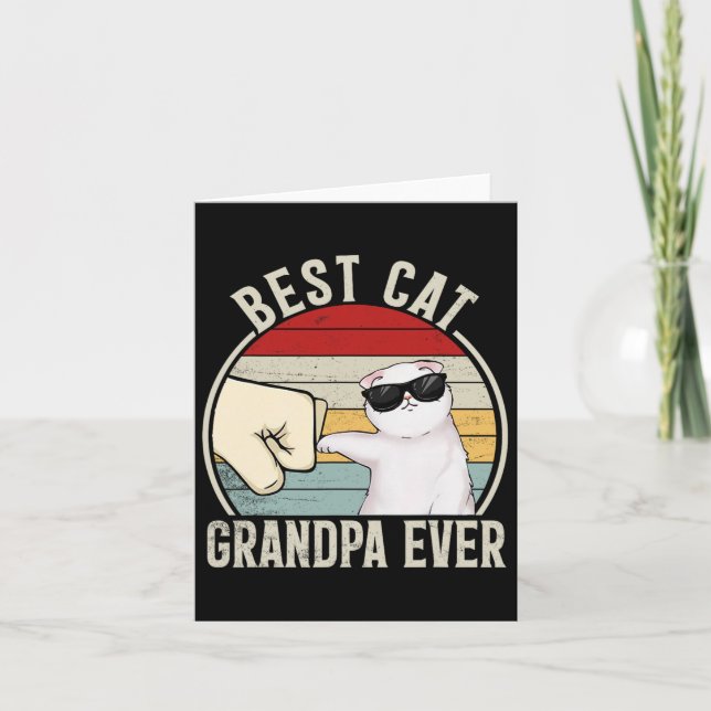Retro Best Cat Grandpa, nånsin funny Fist, farmor Kort (Framsida)