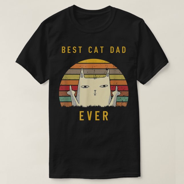 Retro Best Cat Pappa, Cat Lover Lover samt Cat-pap T Shirt (Design framsida)