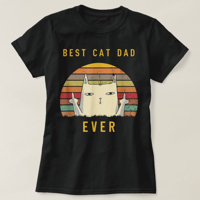 Retro Best Cat Pappa, Cat Lover Lover samt Cat-pap T Shirt (Design framsida)