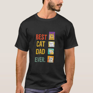 Retro Best Cat Pappa Meow Cat Kattunge pappa T Shirt