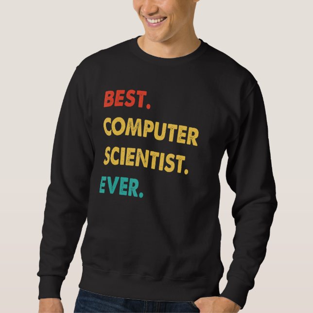 Retro Best Computer Scientist någonsin Lång Ärmad Tröja (Framsida)