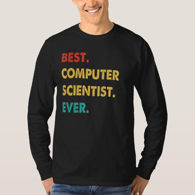 Retro Best Computer Scientist någonsin T Shirt (Framsida)