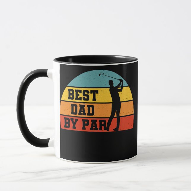 Retro Best Dad By Par Funny Golf Player Papa  Mugg (Vänster)