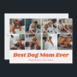 Retro Best Dog Mom 12 Photo Collage Pink Julkort<br><div class="desc">Elegant Mother's Day greeting card.'</div>