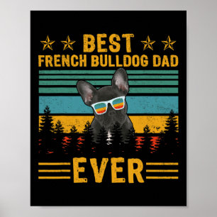Retro Best Fransk Bulldog Pappa Alle Hund Pappor D Poster