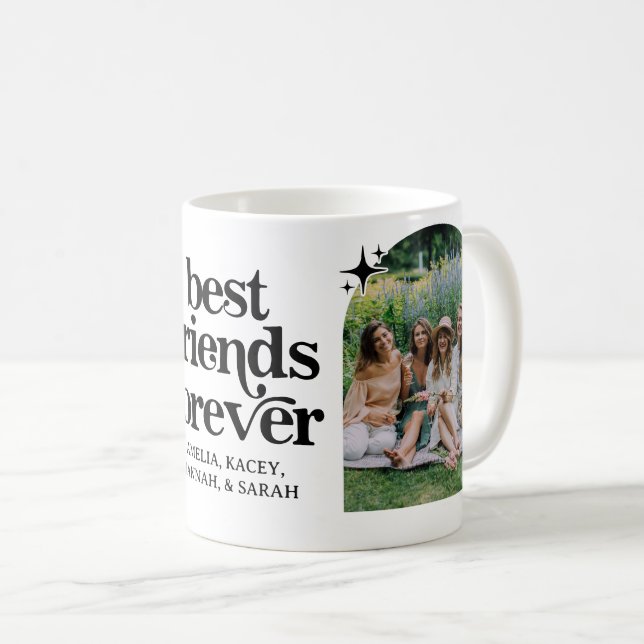 Retro Best Friends Forever Groovy Photo Friend Kaffemugg (Framsida höger)