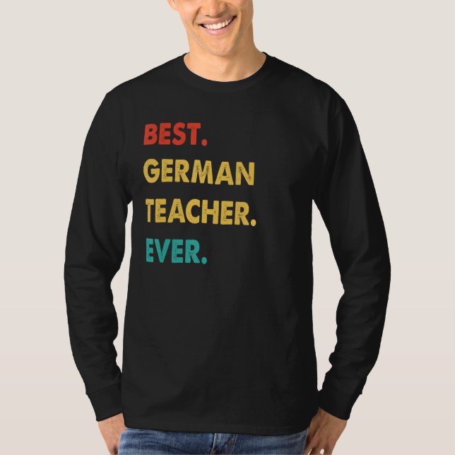 Retro Best German Teacher nånsin T Shirt (Framsida)