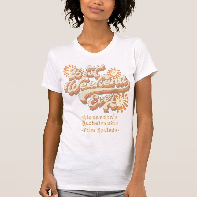Retro Best Girl's Helg 70-tal Bachelorette T Shirt (Framsida)