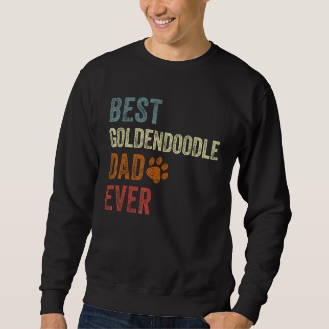 Retro Best Goldendoodle Dad Ever Doodle Papa Fathe Lång Ärmad Tröja (Framsida)