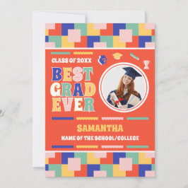 Retro Best Grad Aldrig Photo Red Studenten Meddelande