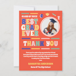 Retro Best Grad Aldrig Photo Red Studenten Tack Kort