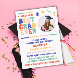 Retro Best Grad - någonsin fotoStudentfest Inbjudningar