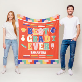 Retro Best Grad Now Red Studenten Fleecefilt
