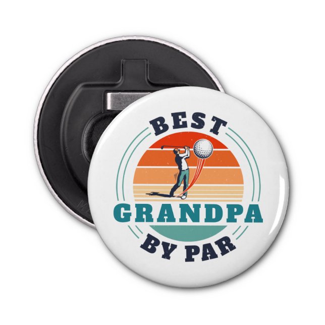 Retro Best Grandpa by Par Anpassningsbar Fars dag  Flasköppnare (Framsidan)