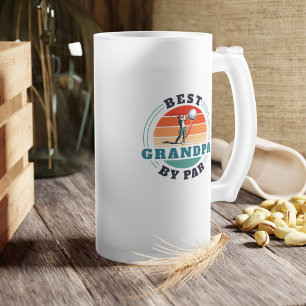 Retro Best Grandpa by Par Anpassningsbar Fars dag Frostat Ölglas