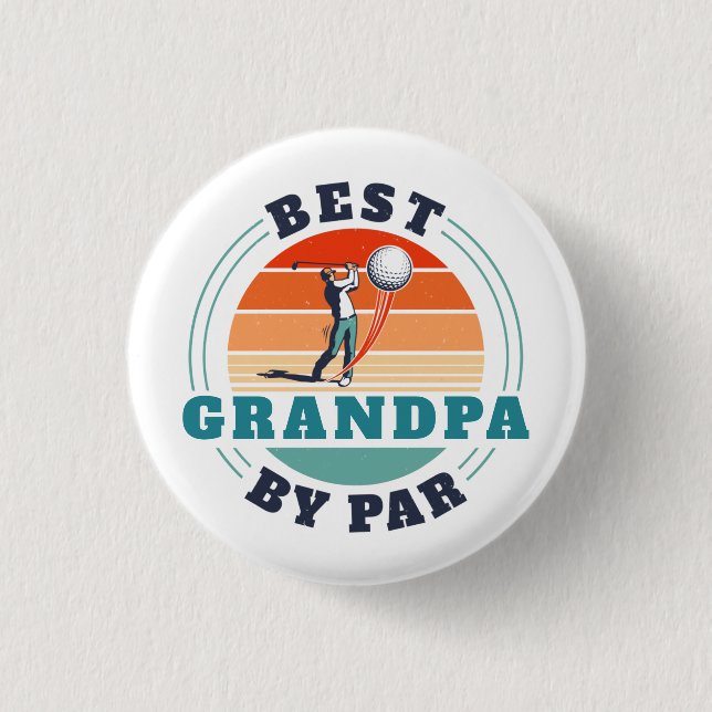 Retro Best Grandpa by Par Anpassningsbar Fars dag Knapp (Framsida)