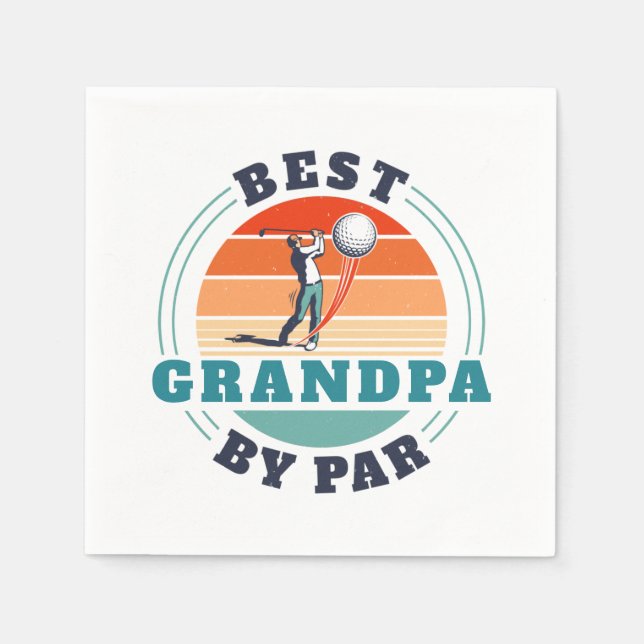 Retro Best Grandpa by Par Anpassningsbar Fars dag Pappersservett (Framsidan)