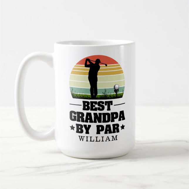 Retro Best Grandpa by Par Golf | Morföräldrar dag Kaffemugg (Vänster)