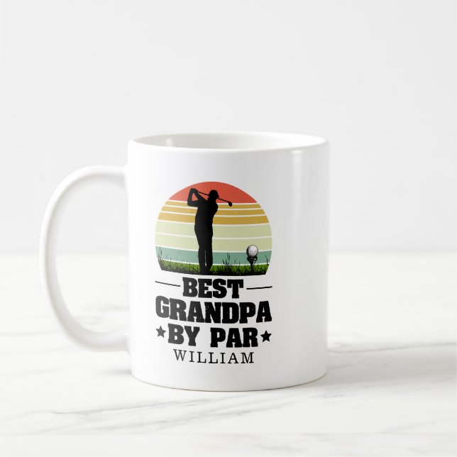 Retro Best Grandpa by Par Golf | Morföräldrar dag Kaffemugg (Vänster)