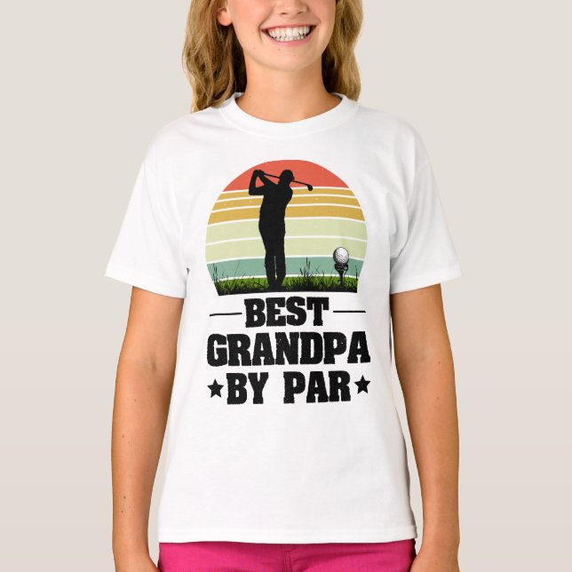 Retro Best Grandpa by Par Golf | Morföräldrar dag T Shirt (Framsida)