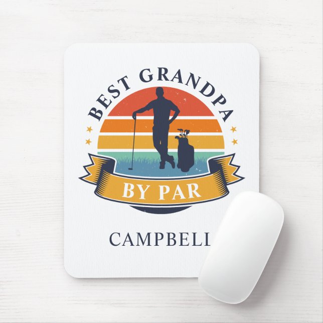 Retro Best Grandpa by Par Personlig Golfer Pop Musmatta (Med mus)